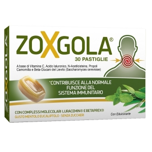Trova Offerte di Zoxgola mentolo eucaliptolo 30 pastiglie con edulcorante senza zuccheri senza glutine naturalmente privo di lattosio e compra online