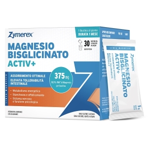 Trova Offerte di Zymerex magnesio bisglicinato activ+ 30 bustine integratore con 375 mg di magnesio, buona tollerabilità intestinale e compra online