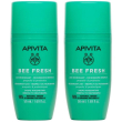 Apivita bee fresh deodorante roll on 2x50 ml
