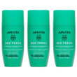 Apivita bee fresh deodorante roll on 3x50 ml