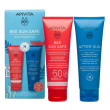 Apivita bee sun safe beach essentials cofanetto promo latte viso e corpo + gel-crema doposole travel size