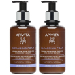Apivita mousse detergente cremosa set da 2 2x200 ml schiuma
