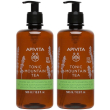Apivita tonic mountain tea gel doccia con oli essenziali 2x500 ml