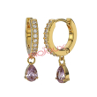 Biojoux ines viola gold plated orecchini in acciaio chirurgico