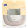 Chicco set piatti ciotola + piatto piano 12m+ grigio
