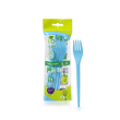 Clendy - 12 forchette compostabili azzurre