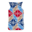Colors hotbag borsa per l'acqua calda multicolor blu e rosso, 2 litri, con tasca laterale, calore duraturo