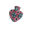 Colors hotbag cuore, borsa per l'acqua calda, 1 litro, multicolor verde e rosso, con tasca laterale