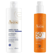 Eau thermale avene spray solare protezione alta spf 50 + latte doposol