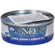 Farmina n&d ocean con tonno sardine e gamberetto wet food per gatti ad
