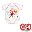 J bimbi baby twin set pupazzo di neve body neonato 0-36 mesi +succhietto 2-6mesi
