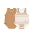 J bimbi body neonato estivo fresco 0-36 mesi bio cotton caramello pack 2 pezzi