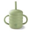 J bimbi my home cup tazza in silicone con cannuccia manici e tappo capacita 160ml colore pistacchio, 1 pezzo