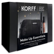 Korff make up essential labbra idratate e ciglia dal volume intenso cofanetto con mascara iconic volume 9,1ml + lip gloss 01 mocha 4ml + pochette nera