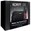 Korff make up essential labbra idratate e ciglia dal volume intenso cofanetto con mascara iconic volume 9,1ml + lip gloss 05 spice 4ml + pochette nera