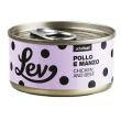 Lev gatto lattina in acqua di cottura adulto pollo & manzo 70 gr