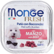 Monge fresh manzo pate con bocconcini per cani adulti set da 10 10x100