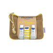 Mustela kit viaggio: latte solare bimbi spf50+ 40ml + detergente corpo capelli 100ml + latte corpo idratante 100ml