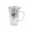 Neavita rituali botanici herbal infuser infusiera anemone blu in vetro con doppia parete con filtro da 300ml