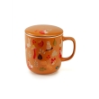 neavita warmy tea infusiera in ceramica arancione con filtro in acciaio, 380 ml