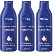 Nivea crema corpo nutriente 250 ml, corpo idratante 72 ore per p