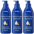 Nivea crema corpo nutriente 500 ml, corpo idratante 72 ore per p