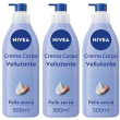 Nivea crema corpo vellutante 500 ml, corpo idratante 72 ore e ve