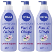 Nivea crema-olio fiori di ciliegio & olio jojoba 400 ml, crema corp