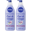 Nivea crema-olio fiori di ciliegio & olio jojoba 400 ml, crema corp