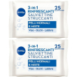 Nivea salviettine struccanti 3in1 rinfrescanti 25 pezzi, salviette str