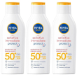 Nivea sun latte solare sensitive immediate protect fp50+ 200 ml, crema