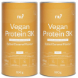Nu3 vegan protein 3k advanced salted caramel 2x500 g polvere