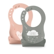 Nuvita squashy bavaglino arrotolabile in silicone colore english rose e sage green
