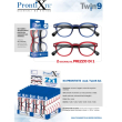 Occhiale premontato da lettura in confezione doppia prontixte twin 9 blu rosso +1,00 diottria