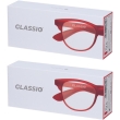 Occhiali da lettura glassio fremont colore rosso gradazione +2,5 2x1 s