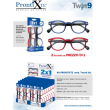Occhiali da lettura pronti x te twin 9 +3.0 diottrie, montatura blu e rosso, unisex, ideali per leggere su smartphone android e chat con emoji
