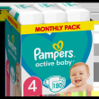 Pampers active baby nappies 4x180