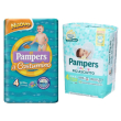 Pampers baby dry 7/18kg + il costumino 4 11+17 pz pannolini