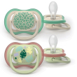Philips avent succhietti air 6-18m fori extra large disegni foglie 2 pezzi