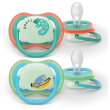 Philips avent succhietti air notte 6-18m con animali camaleonte scimmia 2 pezzi