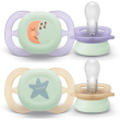 Philips avent succhietti night ultrastart 0-2m luna stella 2 pezzi