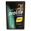 Prolife life style pollo fresco cibo umido per gatti adulti bustina 85g prolife