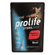 Prolife sterilised cat grainfree sensitive cibo umido manzo per gatti adulti 85g prolife