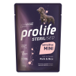 Prolife sterilised maiale fresco con riso cibo umido per cani adulti taglia piccola bustina 100g prolife