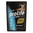Prolife sterilised renna fresca e patate cibo umido per gatti adulti bustina 85g prolife