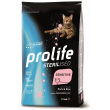 Prolife sterilised sensitive maiale fresco e riso cibo secco gatti adulti 1,5kg 197b