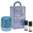 Purae kit day to night diffusore a ultrasuoni mini colore blu e azzurro + sinergia attiva + sinergia rilassa
