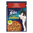 Purina felix sensations jellies manzo e pomodoro - alimento complementare per gatti adulti 85 gr
