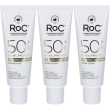 Roc® soleil protect fluido viso levigante anti rughe spf50+ 3x50 ml