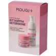 Rougj+ kit doppia detersione viso occhi labbra con burro struccante 80ml + mousse detergente 150ml